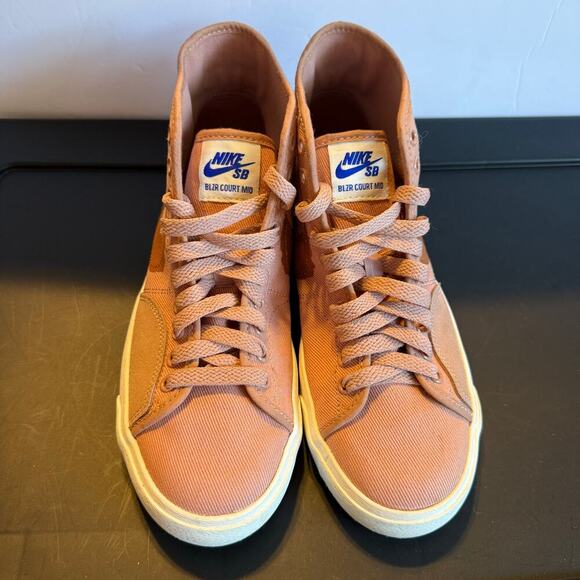 Nike SB Blazer Court Mid PRM Pink Canvas Sneakers Women’s 6.5 High Top DM8553 - Picture 8 of 12